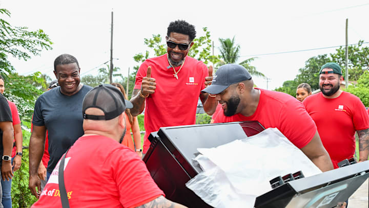 Wells Fargo, The Bank of Doing, and Rebuilding Together Miami-Dade surprised local single mother, Mable Henderson, with new kitchen appliances and an outdoor living space on September 17, 2024, in Miami Gardens, FL. 