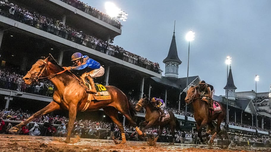 Sovereignty (No. 18), the winner of the Kentucky Derby, and Journalism (No. 8), the winner of the Preakness Stakes, are set to go head-to-head in the Belmont Stakes.  | Michael Clevenger and Christopher Granger/Courier Journal / USA TODAY NETWORK via Imagn Images
