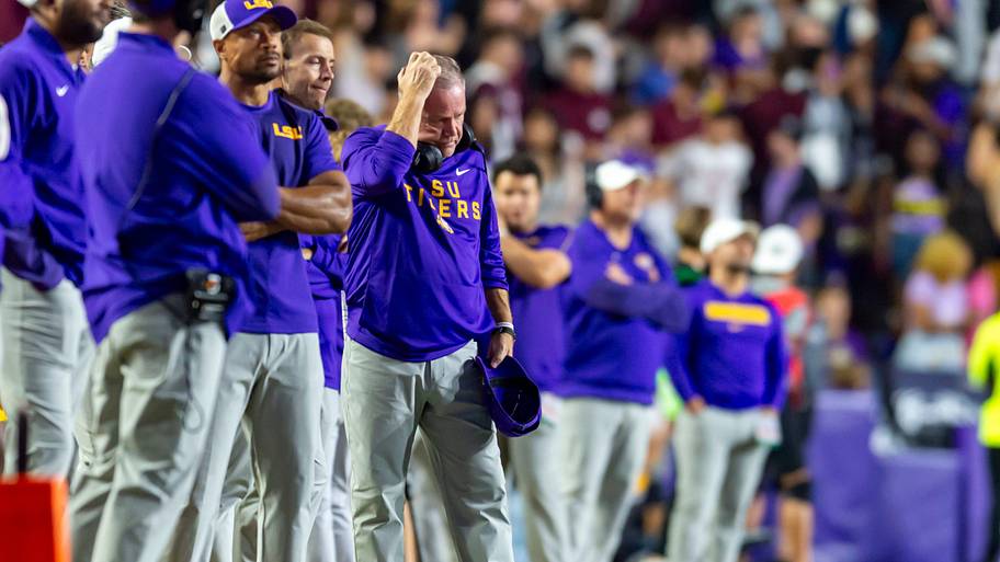 Tigers Head Coach Brian Kelly, LSU Tigers take on the Texas A&M Aggies.