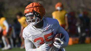 Clemson linebacker Jeremiah Alexander (35) during the first football practice at the Allen N. Reeves Football Complex at Clemson University in Clemson, S.C. Friday, February 28, 2025.