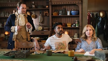 “The Primary Source” – When Sam’s book publisher requires source material for her biography on Isaac, she and Jay take a field trip to find a diary he claims he hid when he was alive, on the CBS Original series GHOSTS, Thursday, Dec. 5 (8:31-9:01 PM, ET/PT) on the CBS Television Network, and streaming on Paramount+ (live and on demand for Paramount+ with SHOWTIME subscribers, or on demand for Paramount+ Essential subscribers the day after the episode airs)*. Pictured (L-R): Brandon Scott Jones