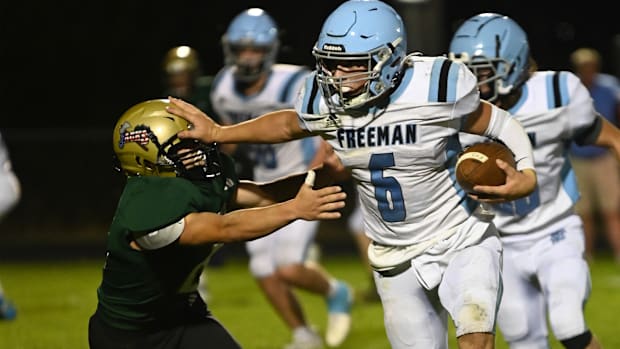 As Freeman moves down to Class 2B this fall, quarterback Logan Schultz will be a big factor in what offense does.