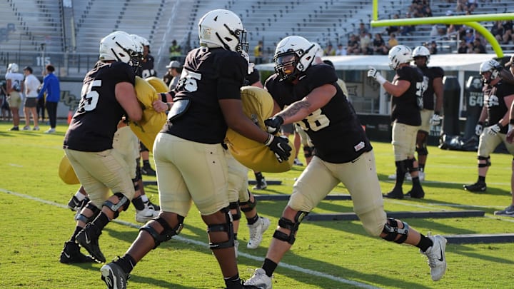 UCF Spring football practice at FBC Mortgage Stadium in Orlando, Friday, April 11, 2025.