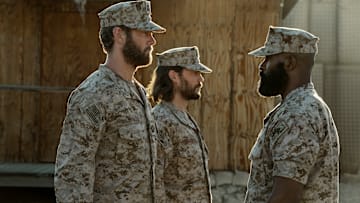 Raife Hastings (Tom Hopper), Ben Edwards (Taylor Kitsch) in The Terminal List: Dark Wolf on Prime Video