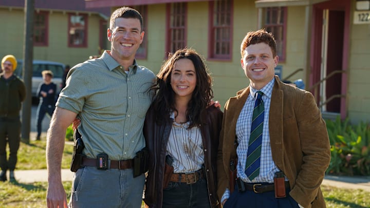 "Rule 13" -- Coverage of the CBS Original Series NCIS: ORIGINS, scheduled to air April 28 (9:00-10:00 PM, ET/PT) on the CBS Television Network. Pictured L to R: Austin Stowell as Leroy Jethro Gibbs, Mariel Molino as Cecilia “Lala” Dominguez, Caleb Foote as Bernard “Randy” Randolf 