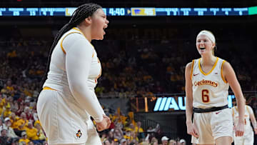 Crooks (left) and the Cyclones could pose a major threat to Michigan if Iowa State wins its First Four game. 