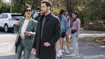 “P.I.’s Wide Shut” – While Margaret helps Susan serve justice for a tennis coach accused of drugging a teen athlete, Todd and Lyle embark on an epic office prank war, on the CBS Original drama SO HELP ME TODD, Thursday, May 2 (9:01-10:00 PM, ET/PT) on the CBS Television Network, and streaming on Paramount+ (live and on-demand for Paramount+ with SHOWTIME subscribers, or on-demand for Paramount+ Essential subscribers the day after the episode airs)*.Network. Pictured: Marcia Gay Harden as