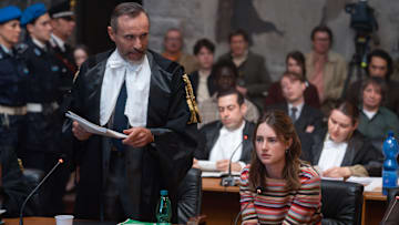 THE TWISTED TALE OF AMANDA KNOX - “First Look” - A limited series inspired by the story of how Amanda Knox was wrongfully convicted for the tragic murder of her roommate Meredith Kercher and her sixteen-year odyssey to set herself free. (Disney/Adrienn Szabó)
STEFANO CASSETTI, GRACE VAN PATTEN