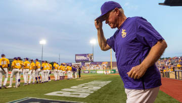 Paul Mainieri takes the field as The LSU Tigers take on Southern Miss in the 2019 NCAA Regional Tournament in Baton Rouge, LA. Sunday, June 2, 2019.

V2lsu Southern Miss Baseball Final 6564

Syndication: LafayetteLA
