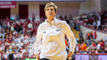 Indiana Head Coach Teri Moren during the Indiana versus Illinois women's basketball game at Simon Skjodt Assembly Hall on Thursday, Jan. 16, 2025.