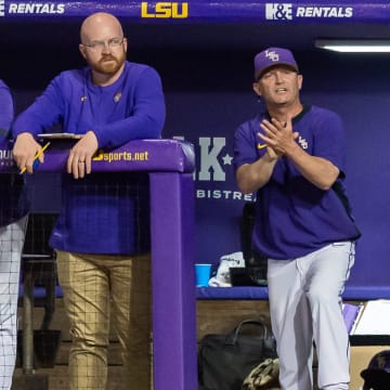 Tigers head coach Jay Johnson as the LSU Tigers take on the Tennessee Volunteers at Alex Box Stadium in Baton Rouge, La. Thursday, March 30, 2023.