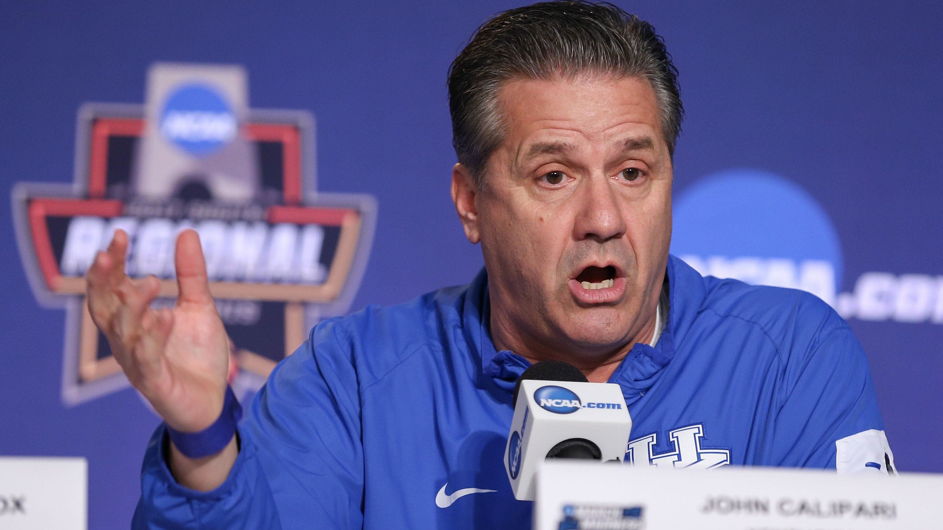 John Calipari speaks at the NCAA Tournament. 