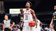 Yogi Ferrell prepares to shoot a free throw during Assembly Ball's win over Men of Mackey in The Basketball Tournament at Hinkle Fieldhouse.
