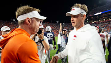 Lane Kiffin, Hugh Freeze, Ole Miss v Auburn