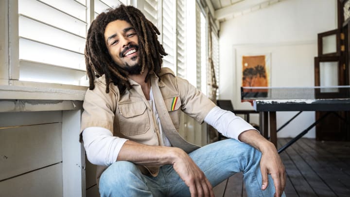 Kinglsey Ben-Adir as “Bob Marley” in Bob Marley: One Love from Paramount Pictures.