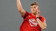 Ohio State Buckeyes quarterback Will Howard throws during the pro day for NFL scouts at the Woody Hayes Athletic Cente on March 26, 2025.
