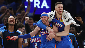 Alex Caruso, Isaiah Hartenstein, 2025 NBA Finals - Game Seven