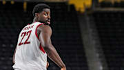 Washington State Cougars forward ND Okafor (22) runs back to get on defense after a basket during the first half of their game in the Acrisure Series in Palm Desert, Calif., Wednesday, Nov. 27, 2024.