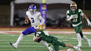 St. Bonaventure's Dylan Dunst tackles Folsom quarterback Ryder Lyons in the CIF-State Division 1-A state championship bowl