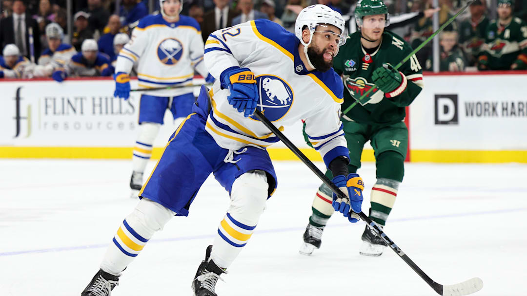 Jordan Greenway with a shot on net against his former team the Minnesota Wild.