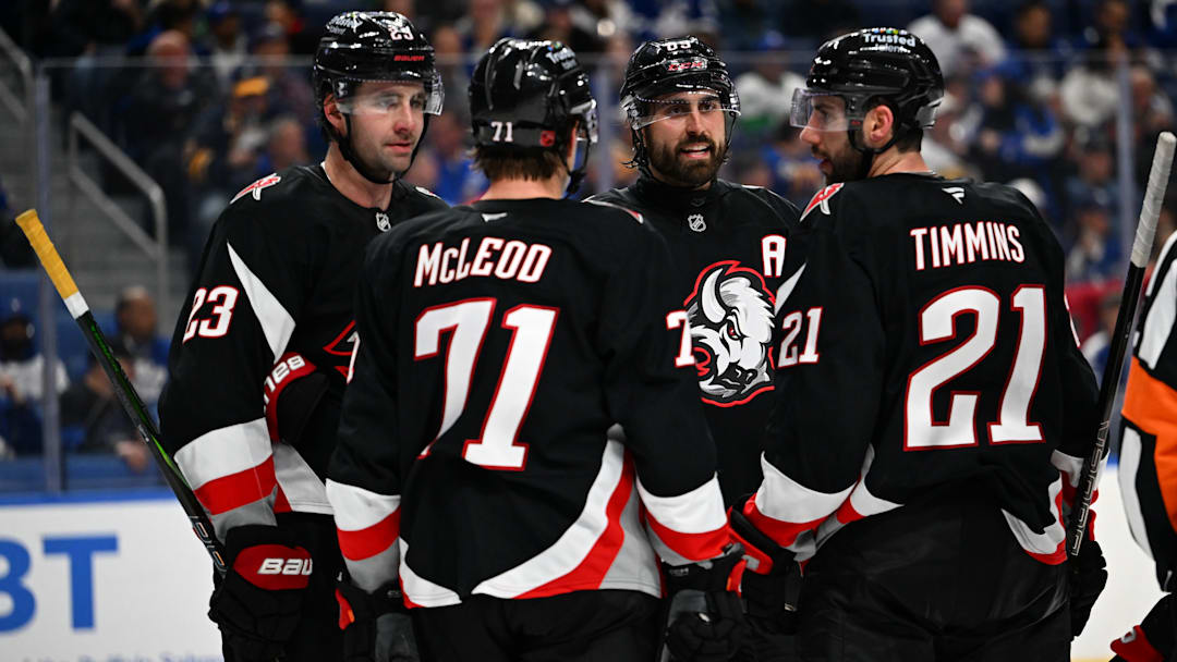 Buffalo Sabres players including alternate captain Alex Tuch