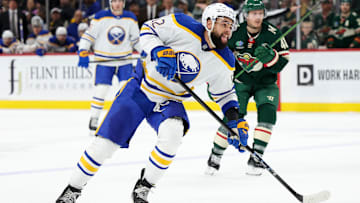 Jordan Greenway with a shot on net against his former team the Minnesota Wild.