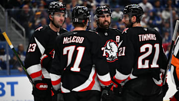 Buffalo Sabres players including alternate captain Alex Tuch