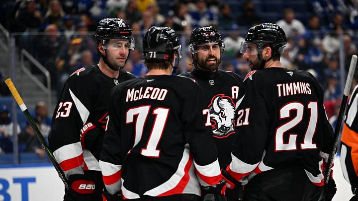 Buffalo Sabres players including alternate captain Alex Tuch