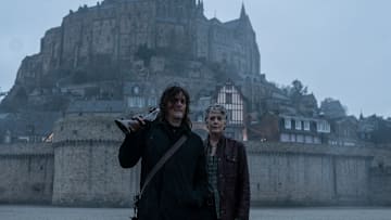 Norman Reedus as Daryl Dixon, Melissa McBride as Carol Peletier - The Walking Dead: Daryl Dixon _ Season 2, Episode 4 - Photo Credit: Stéphanie Branchu/AMC