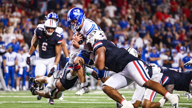 Brigham Young Cougars quarterback Bear Bachmeier  