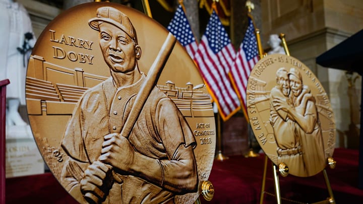 Larry Doby, a pioneering force for Black baseball players and a native of Paterson, N.J. is honored with the Congressional Gold Medal Larry Doby, a pioneering force for Black baseball players and a native of Paterson, N.J. is honored with the Congressional Gold Medal