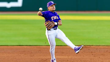 Steven Milam 4, LSU Tigers take on Alabama Baseball in Baton Rouge, LA. Thursday, April 17, 2025.