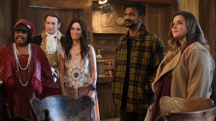 “The Not-So-Silent Partner” – Sam and Jay are forced to cover when Mark demands to meet the silent investor in Jay’s restaurant who has been holding up construction, on the CBS Original series GHOSTS, Thursday, Jan. 30 (8:30-9:00 PM, ET/PT) on the CBS Television Network, and streaming on Paramount+ (live and on demand for Paramount+ with SHOWTIME subscribers, or on demand for Paramount+ Essential subscribers the day after the episode airs)*. Pictured (L-R): Danielle Pinnock as Alberta, Brandon