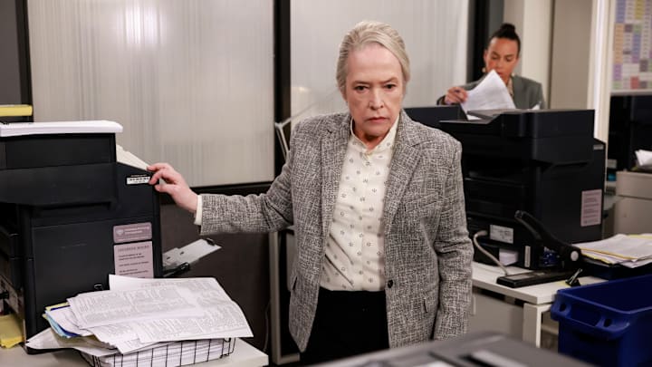 “No, No Monsters” – YouThree help Olympia defend a defamed nanny at her children’s school. Also, Matty is on a stressful hunt for an important document on the Wellbrexa case, on MATLOCK, Thursday, Dec. 12 (9:01-10:00 PM, ET/PT) on the CBS Television Network, and streaming on Paramount+ (live and on demand for Paramount+ with SHOWTIME subscribers, or on demand for Paramount+ Essential subscribers the day after the episode airs)*. Pictured (L-R): Kathy Bates as “Madeline Matlock”. 