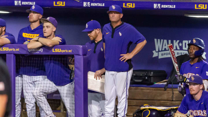 Tigers Head Coach Jay Johnson as The LSU Tigers take Dallas Baptist in the 2025 NCAA Div 1 Regional Baseball Championship at Alex Box Stadium in Baton Rouge, LA. Saturday, May 31, 2025.