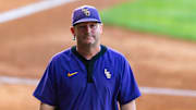 Tigers Head Coach Jay Johnson as the LSU Tigers take on Alabama Baseball in Baton Rouge, LA. Thursday, April 17, 2025.