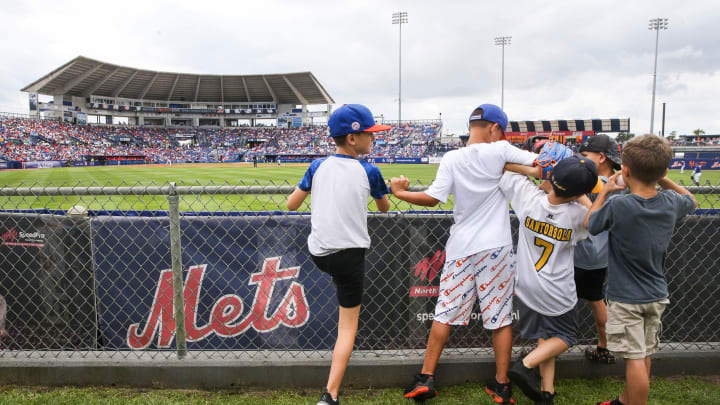 The New York Mets play the St. Louis Cardinals in the first spring training game of the year Sunday,