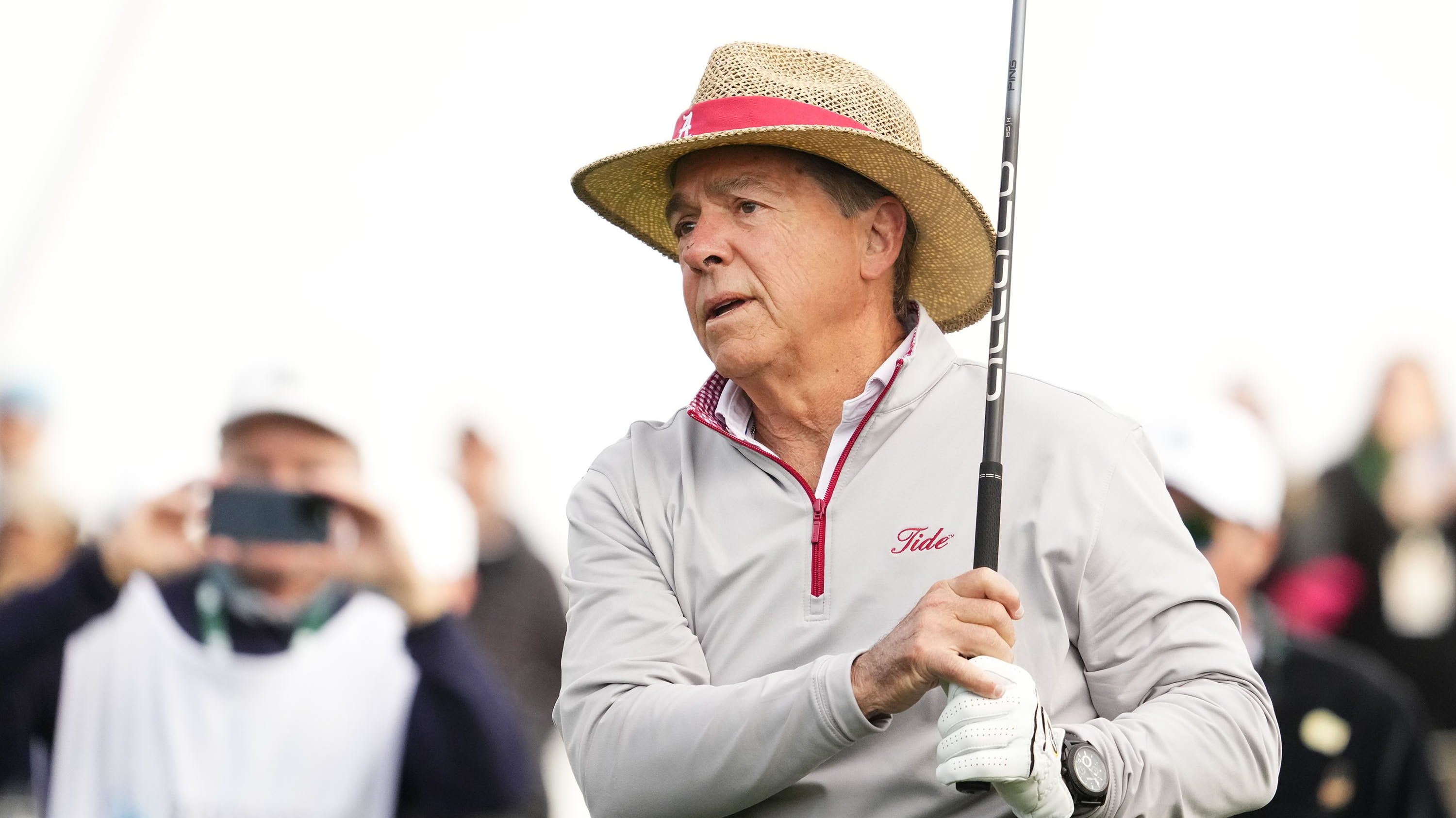 Ex-Alabama football coach Nick Saban enjoying his retirement while hitting the golf links