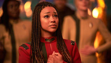 Pictured: Sonequa Martin-Green as Burnham of the Paramount+ original series STAR TREK: DISCOVERY. Photo Cr: Marni Grossman/Paramount+ © 2021 CBS Interactive. All Rights Reserved.