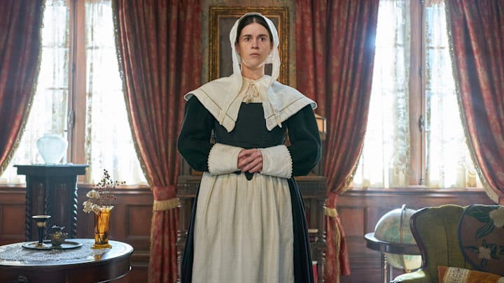 “Halloween 4: The Witch” – The ghosts, seeking some excitement during a low-key Halloween, join Patience (Mary Holland) in putting Sam on a witch trial, on the CBS Original series GHOSTS, Thursday, Oct. 31 (8:31-9:01 PM, ET/PT) on the CBS Television Network, and streaming on Paramount+ (live and on demand for Paramount+ with SHOWTIME subscribers, or on demand for Paramount+ Essential subscribers the day after the episode airs)*. Pictured (L-R): Mary Holland as Patience.