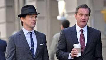 Matt Bomer, Tim DeKay On Location For "White Collar"