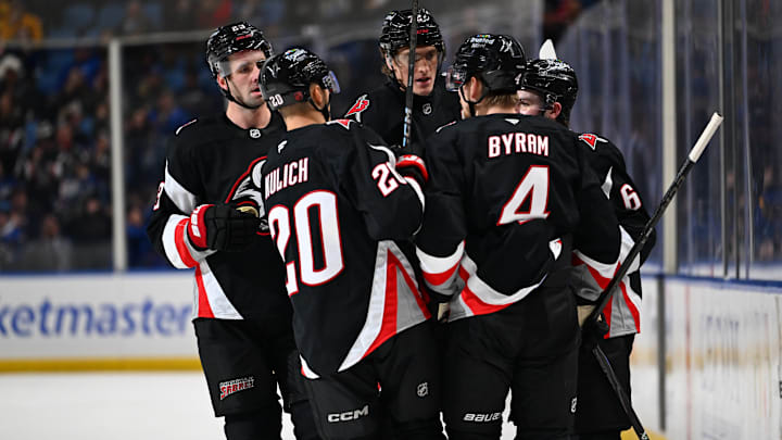 Buffalo Sabres players during a recent game against the Toronto Maple Leafs