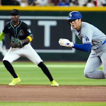 Los Angeles Dodgers Shohei Ohtani (17) against the Arizona Diamondbacks in the seventh inning at Chase Field on Sept. 2, 2024, in Phoenix.