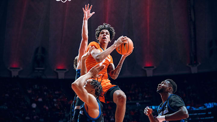 Illinois freshman forward Will Riley exploded for 31 points in the Illini's season-opening 112-67 win over Eastern Illinois on Monday at the State Farm Center in Champaign, Illinois. Illinois freshman forward Will Riley exploded for 31 points in the Illini's season-opening 112-67 win over Eastern Illinois on Monday at the State Farm Center in Champaign, Illinois.