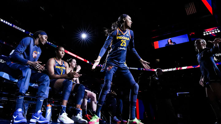 Indiana Fever forward DeWanna Bonner (25) is introduced at Gainbridge Fieldhouse in Indianapolis. Indiana Fever forward DeWanna Bonner (25) is introduced at Gainbridge Fieldhouse in Indianapolis.