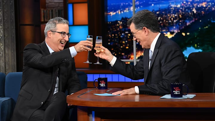The Late Show with Stephen Colbert and guest John Oliver during Tuesday’s September 2, 2025 show
