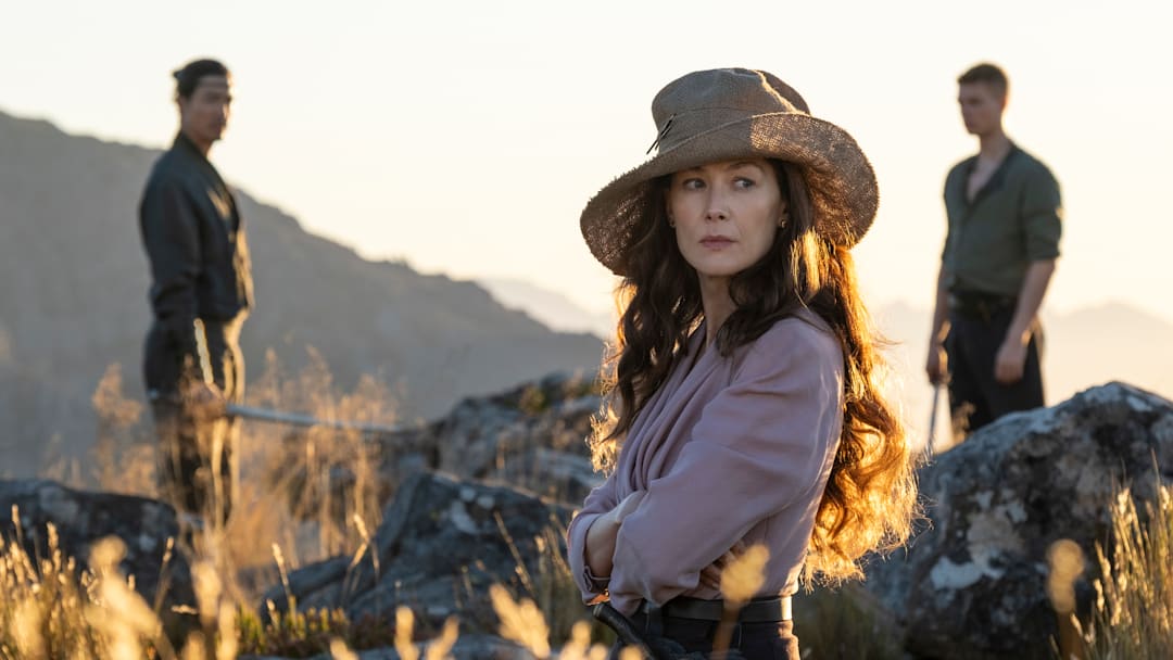 Rosamund Pike (Moiraine Damodred) in The Wheel of Time season 3. Image: Prime Video.