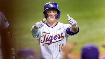Daniel Dickinson 14 homerun as The LSU Tigers take on Little Rock Trojans in game 1 of the 2025 NCAA Div 1 Regional Baseball Championship at Alex Box Stadium in Baton Rouge, LA. Friday, May 30, 2025.