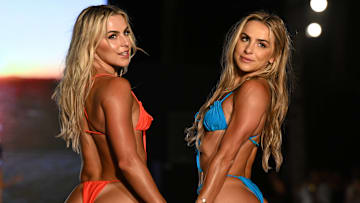 June 1, 2024: Hanna Cavinder and Haley Cavinder walk the runway during the Sports Illustrated Swimsuit runway show during Miami Swim Week