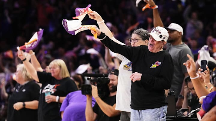 Phoenix Mercury fans cheer in the first half during Game 3 of WNBA semifinals at PHX Arena on Sept. 26, 2025.